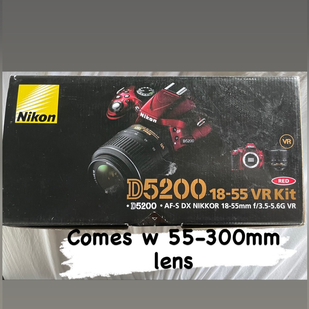 Nikon  D5200 VR kit with 55-300mm lens Red limited edition